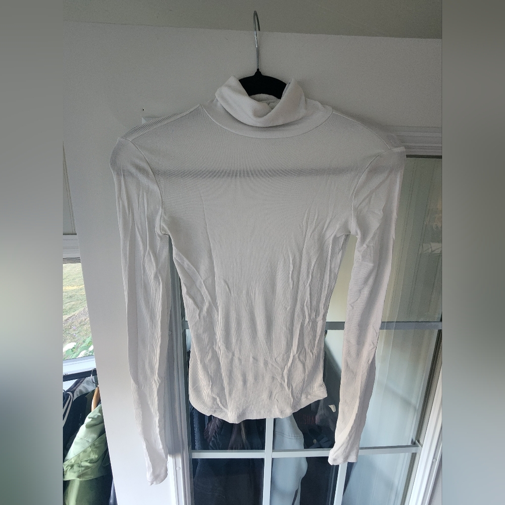 Sunday Best White Ribbed Turtleneck